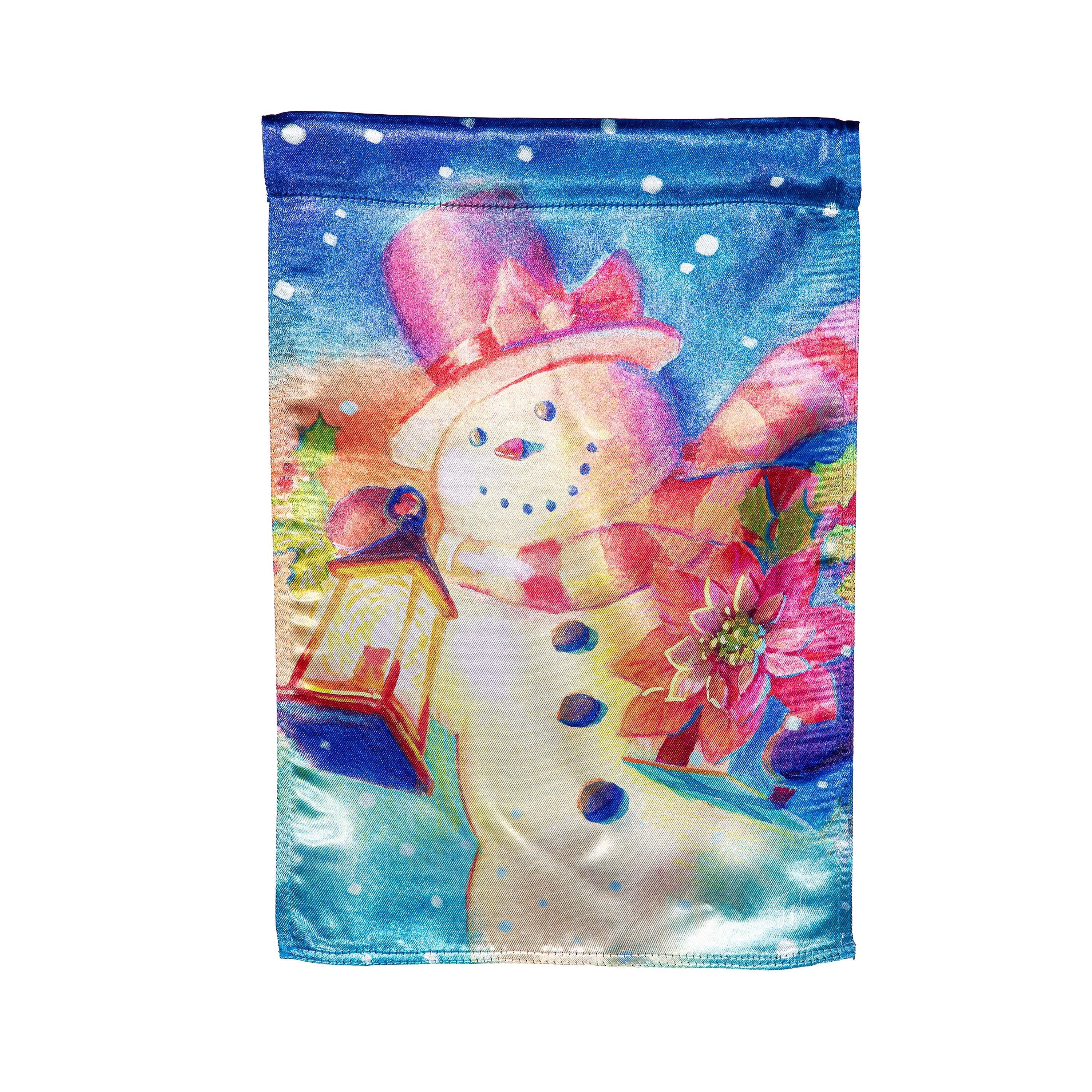 Lantern Snowman Garden Flag