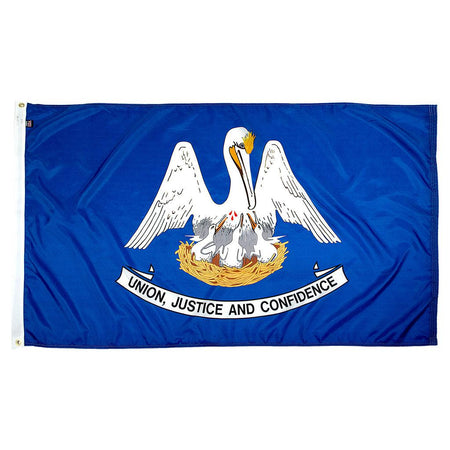 Long-lasting outdoor State of Louisiana Flags available in 1x1.5, 2x3, 3x5, 4x6, 5x8, 6x10, 8x12, 10x15 and 12x18 sizes
