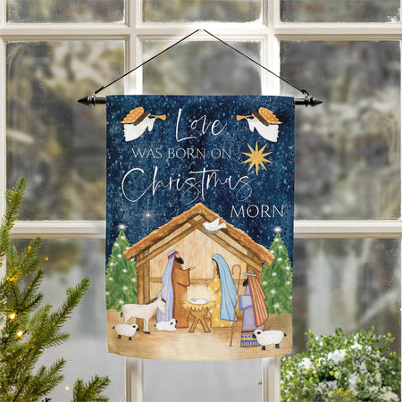 Love Was Born Garden Flag