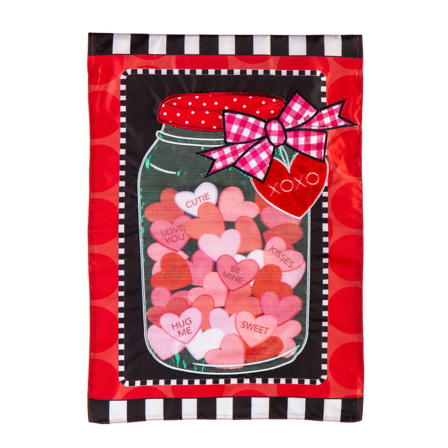 3dRose Gartenflagge – Valentine Cupcake Mit Süßigkeiten, 30 X 45 Cm, Aus Polyester, Einseitig Bedruckt