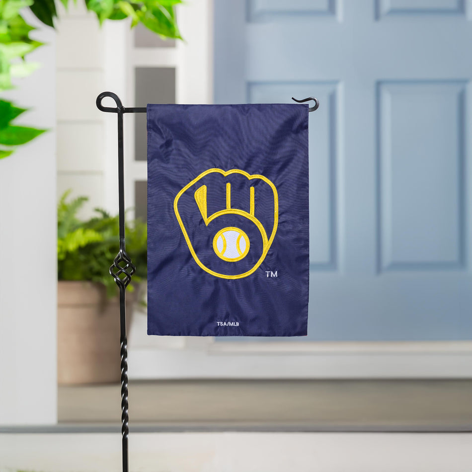 Milwaukee Brewers Applique Garden Flag-Garden Flag-Fly Me Flag