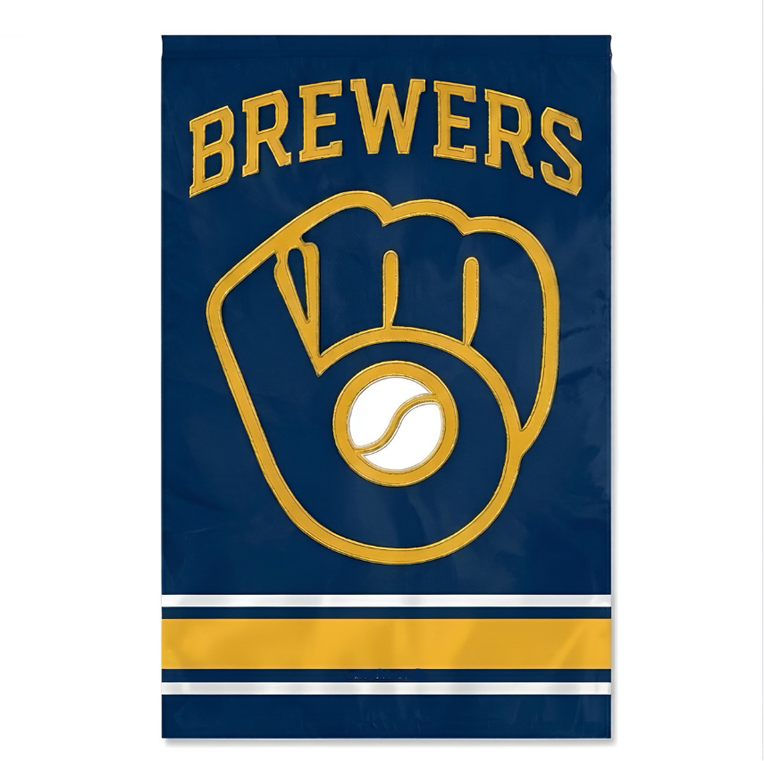 This House banner feature the iconic brewers logo and the word "Brewers" with a blue background and yellow and 2 white stripes at the bottom