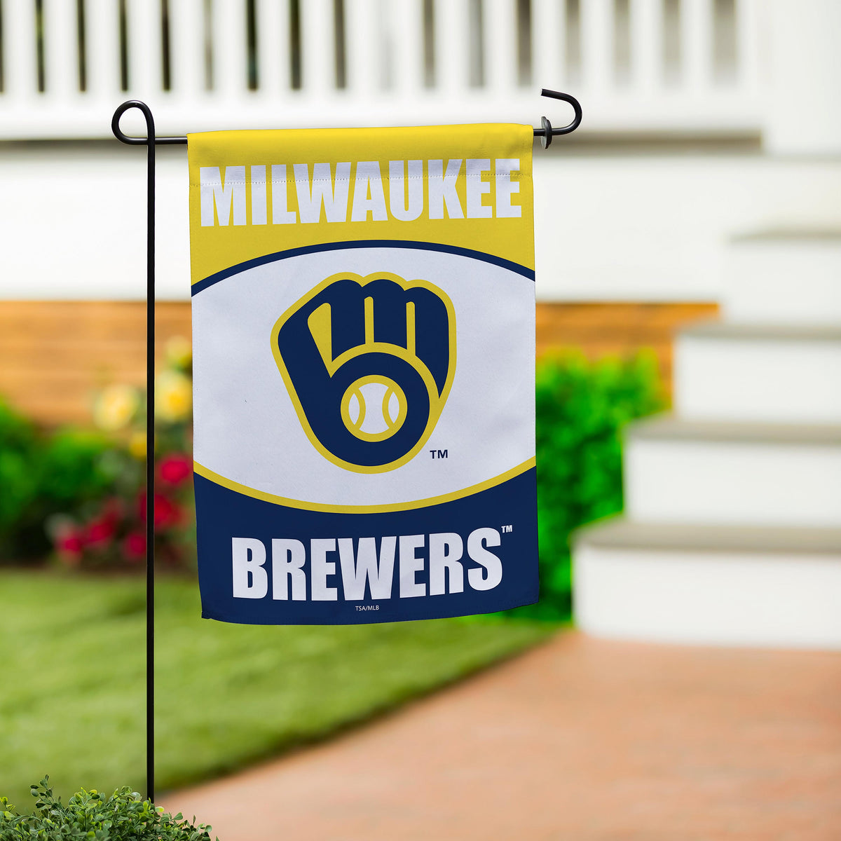 Milwaukee Brewers Suede Garden Flag-Garden Flag-Fly Me Flag