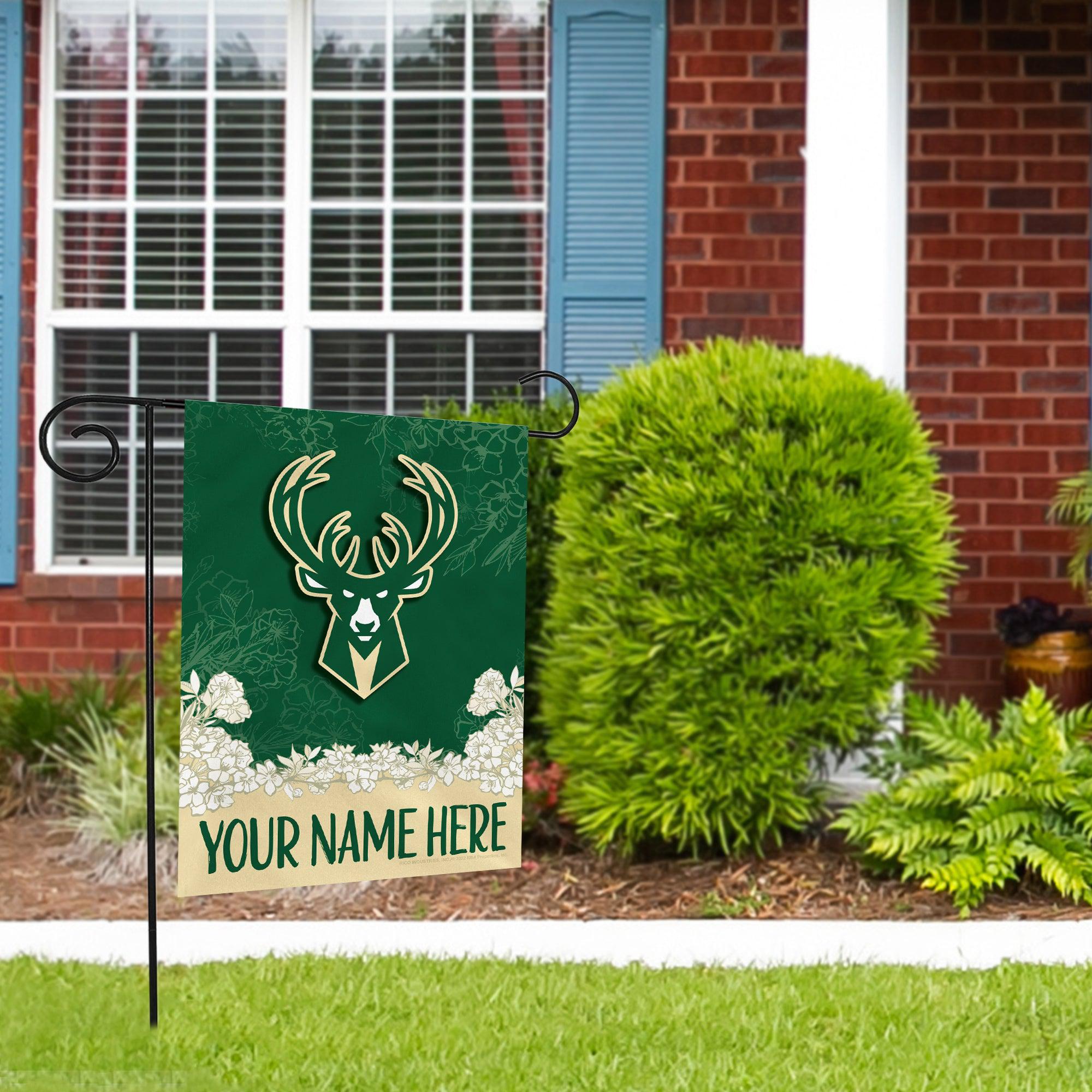 Milwaukee Bucks Personalized Custom Garden Flag