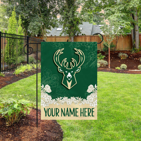 Milwaukee Bucks Personalized Custom Garden Flag