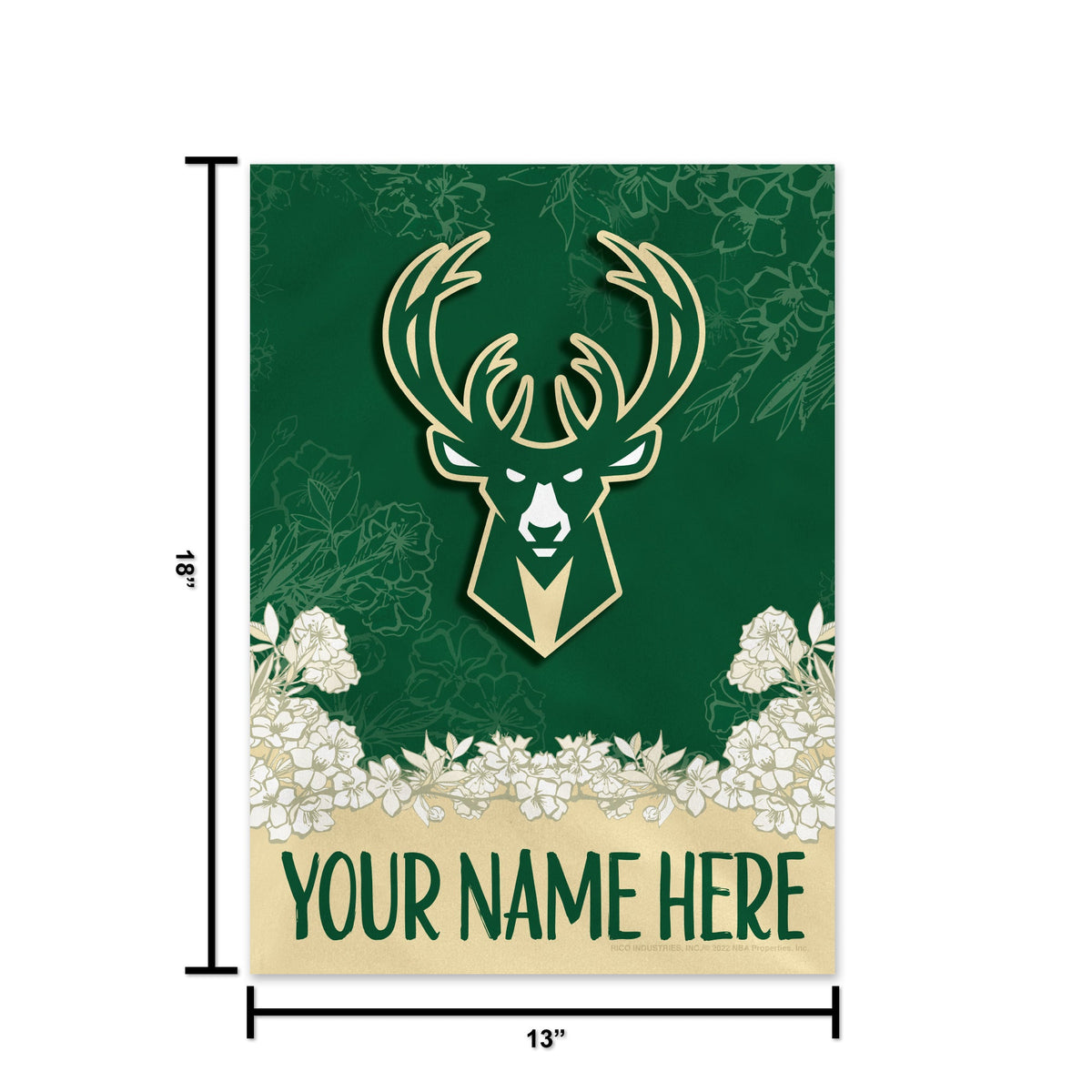 Milwaukee Bucks Personalized Custom Garden Flag