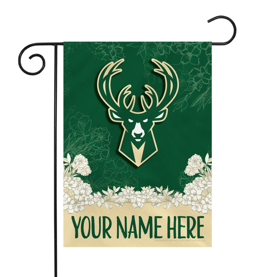 Milwaukee Bucks Personalized Custom Garden Flag