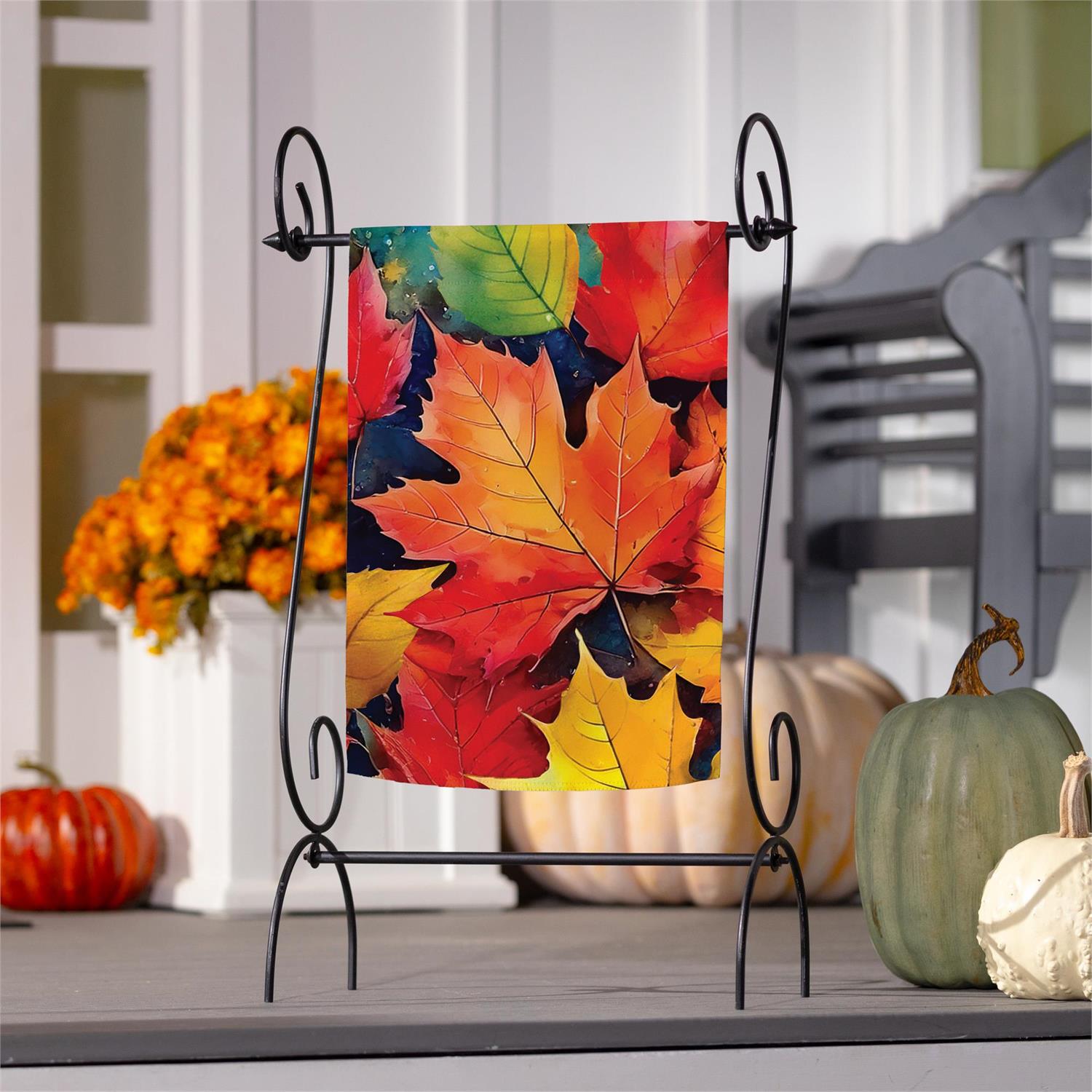 Multicolor Fall Leaves Garden Flag