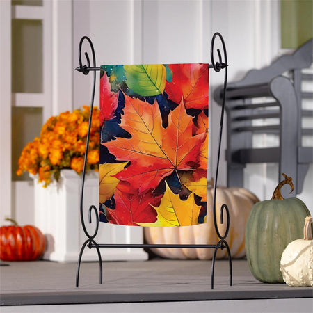 Multicolor Fall Leaves Garden Flag