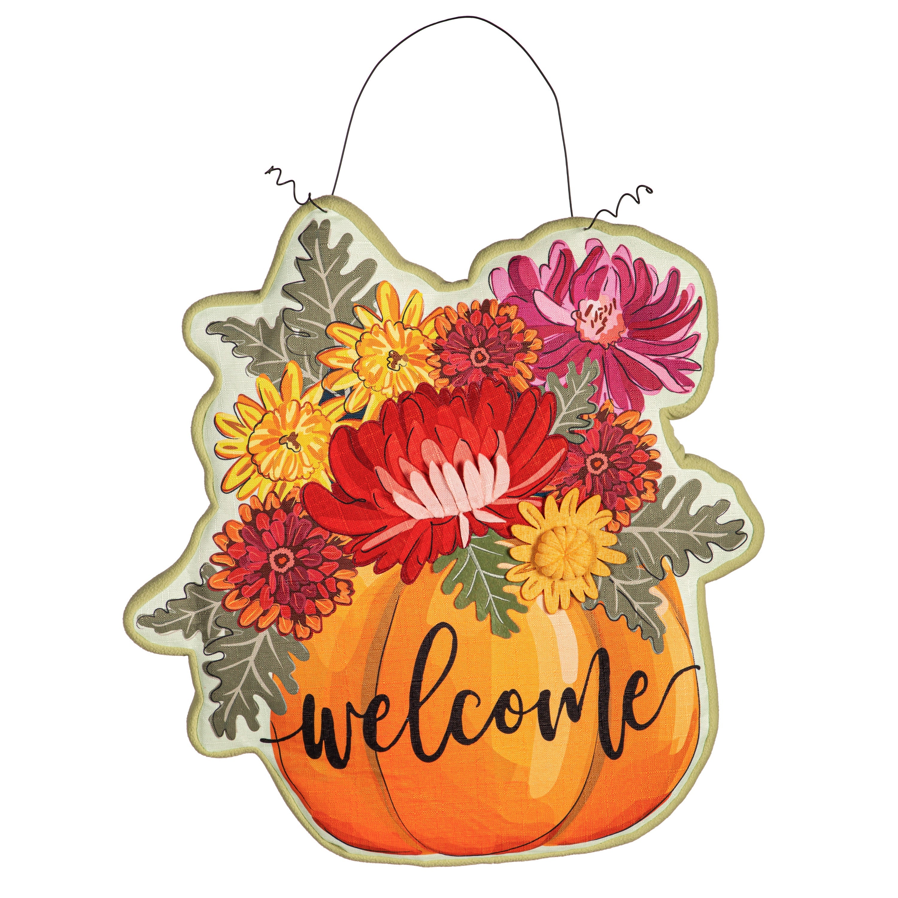 Mums and Pumpkin Door Décor