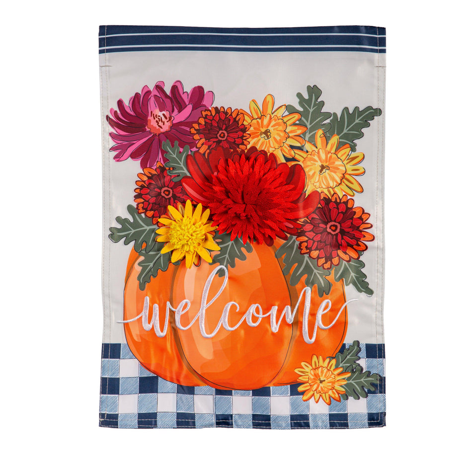 Mums and Pumpkin Garden Flag-Garden Flag-Fly Me Flag