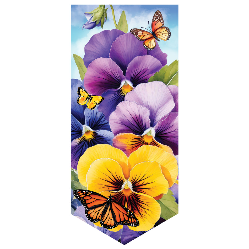 Pansies & Butterflies Garden Flag