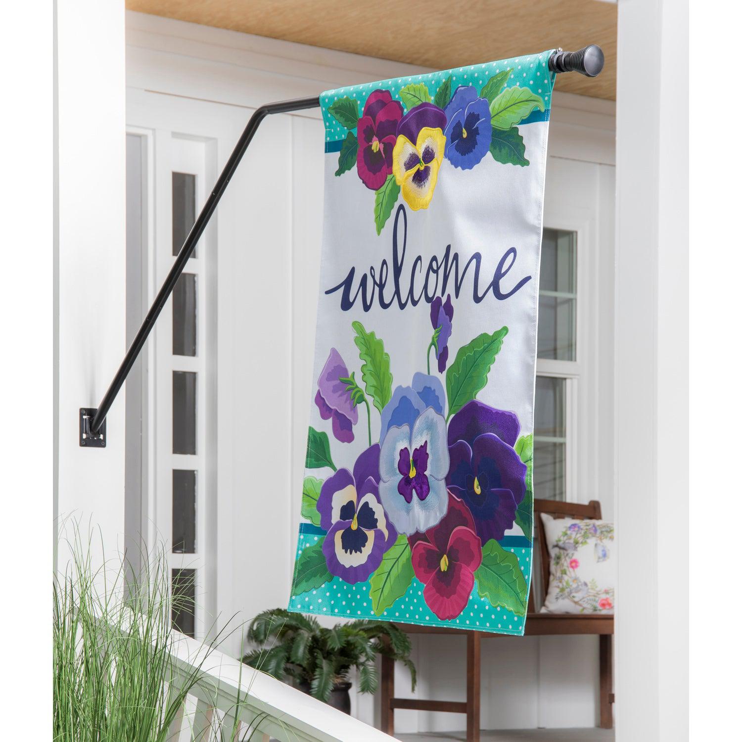 Pansy Garden House Banner | Spring Flags | Fly Me Flag