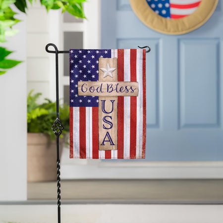 Patriotic Cross Garden Flag