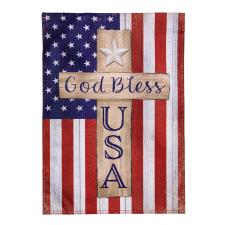 Patriotic Cross Garden Flag