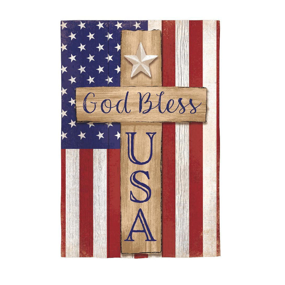 Patriotic Cross House Banner