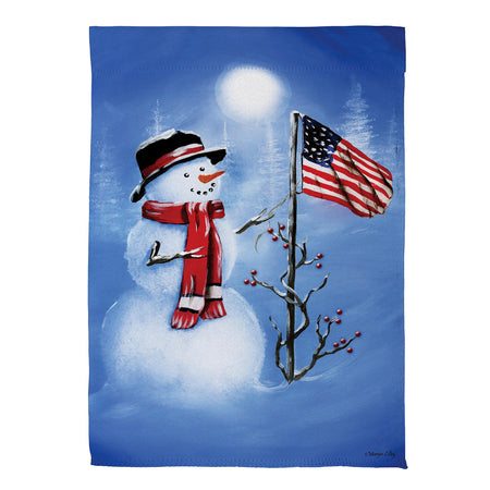 Patriotic Snowman House Banner1