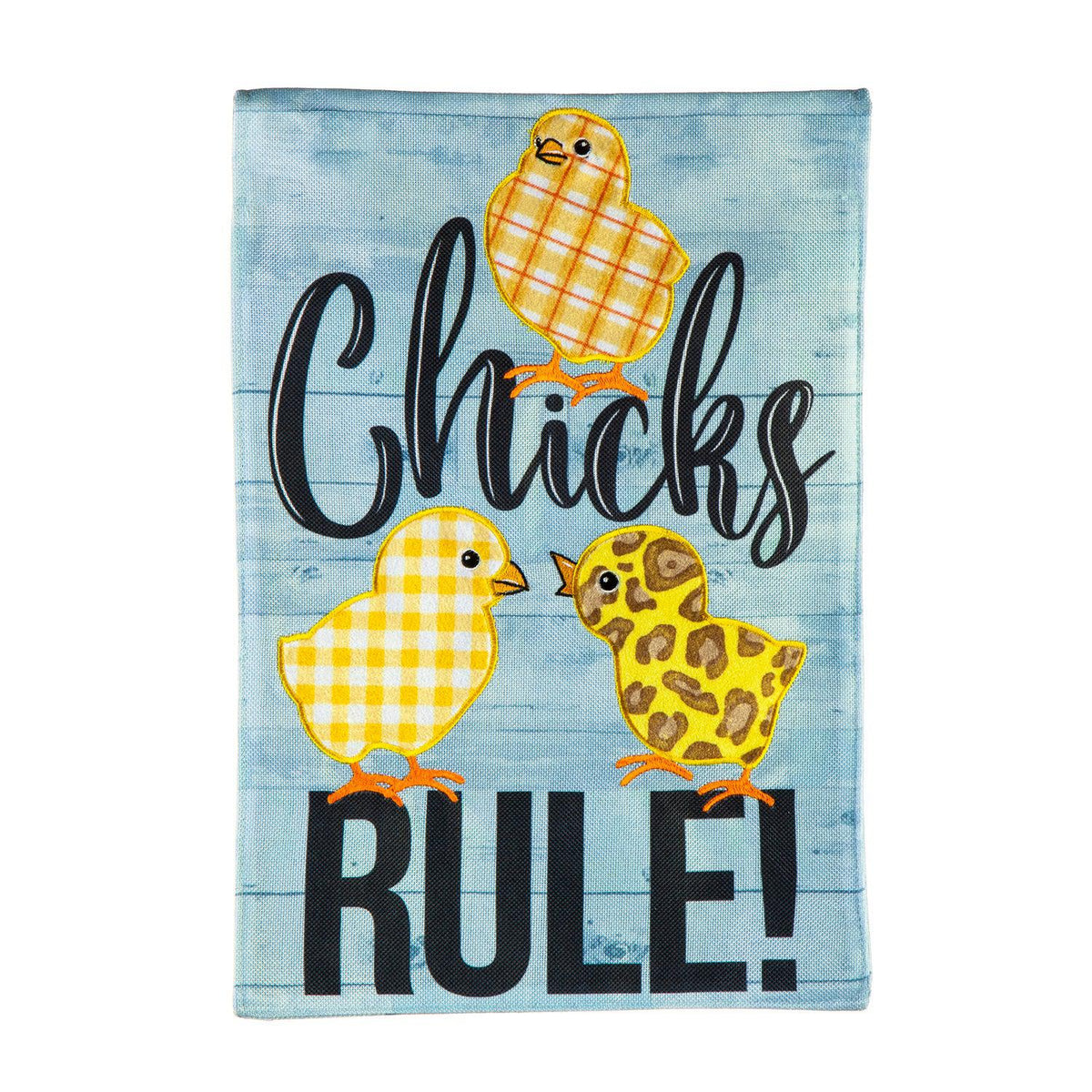 Patterned Chicks Rule Garden Flag