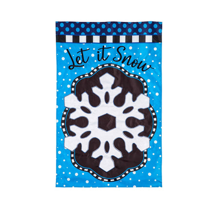 Patterned Snowflake Appliqué House Banner-House Banner-Fly Me Flag