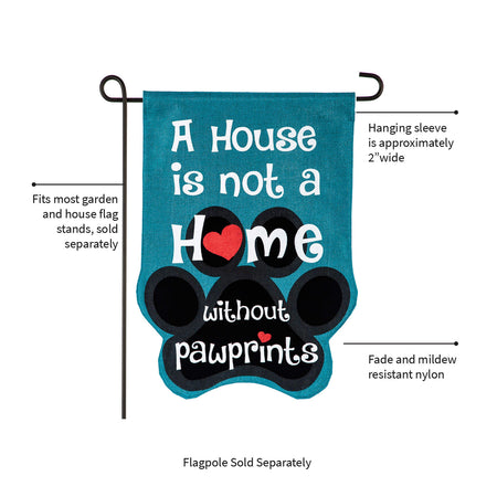 A Home with Pawprints Garden Flag