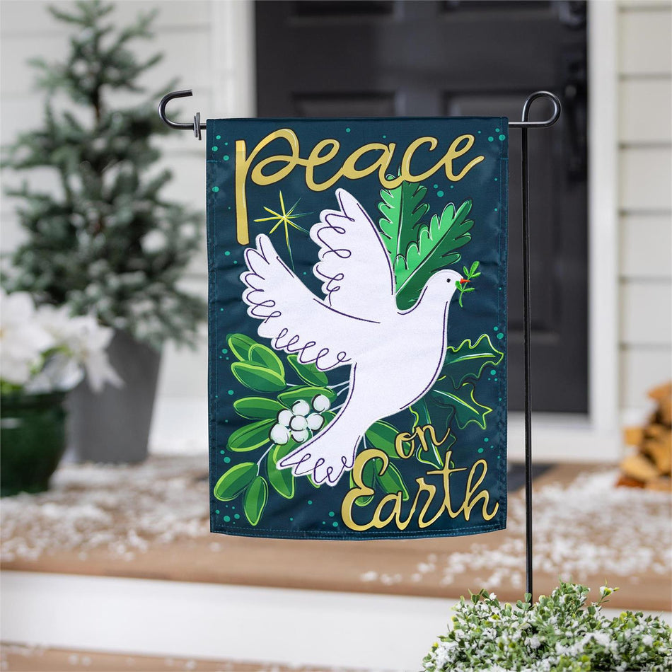 Peace On Earth Garden Flag