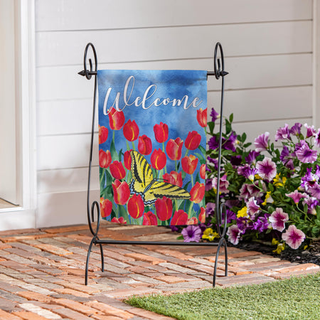 Red Tulip Sky Garden Flag-Garden Flag-Fly Me Flag