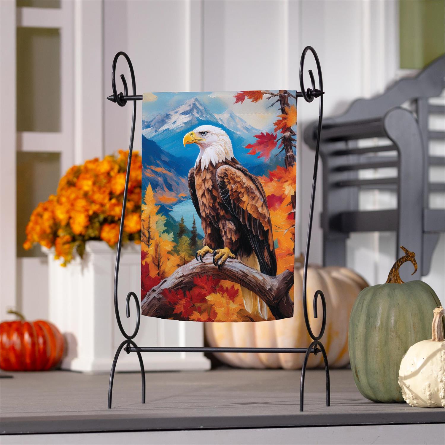 Regal Fall Eagle Garden Flag