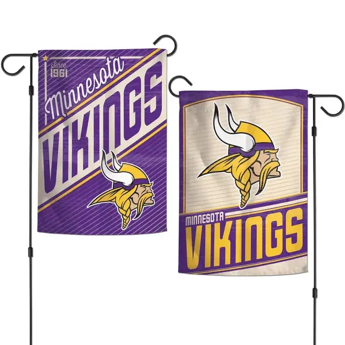 Retro Minnesota Vikings Double-Sided Garden Flag