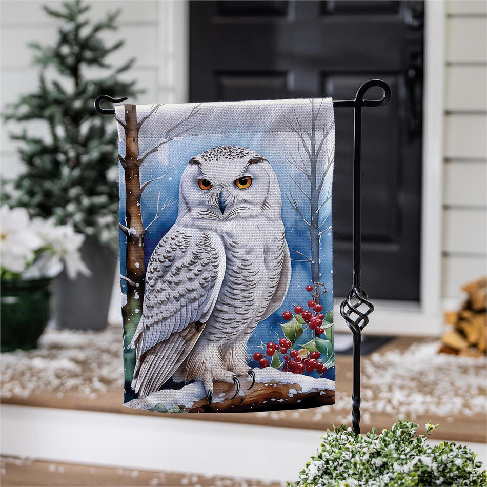 Snow Owl Garden Flag