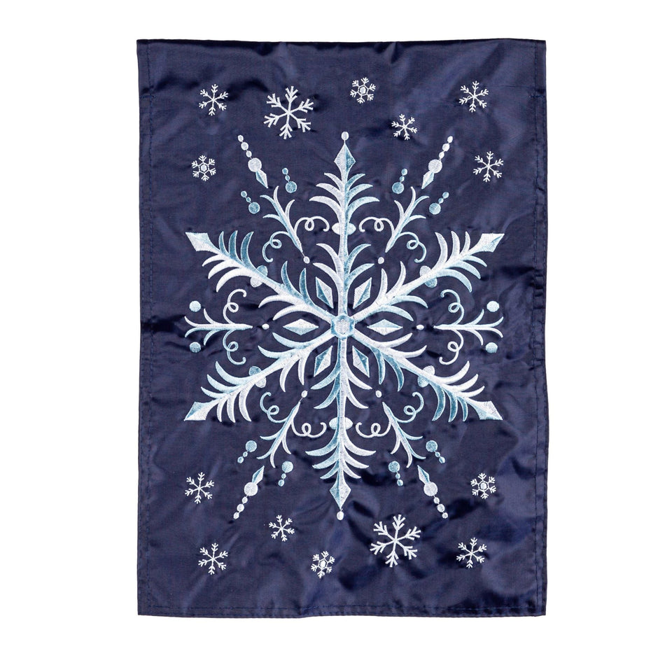 Snowflake Appliqué Garden Flag-Garden Flag-Fly Me Flag