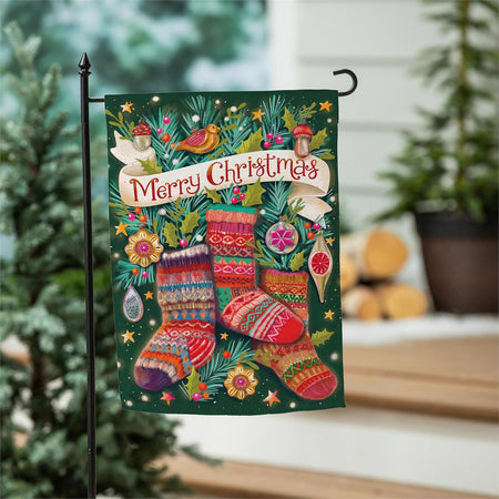 Sock Ornaments Garden Flag