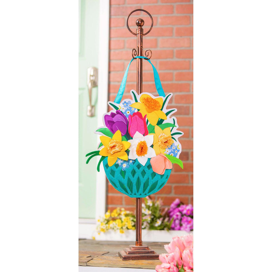 Spring Floral Basket Door Décor-Door Decor-Fly Me Flag