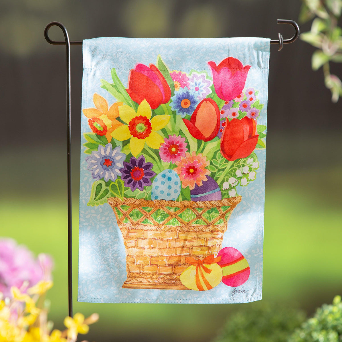 Spring Mounted Flags Spring Flowers Basket Garden Flag | Spring Flags | Fly Me Flag