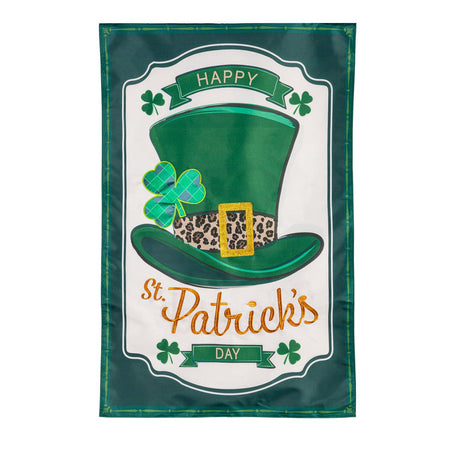 St. Patrick's Day Top Hat Appliqué House Banner