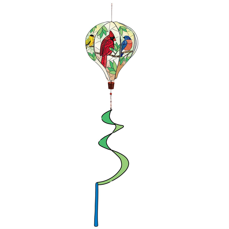 Stained Glass Songbirds Hot Air Balloon