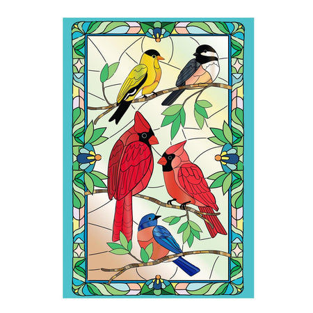Stained Glass Songbirds House Banner