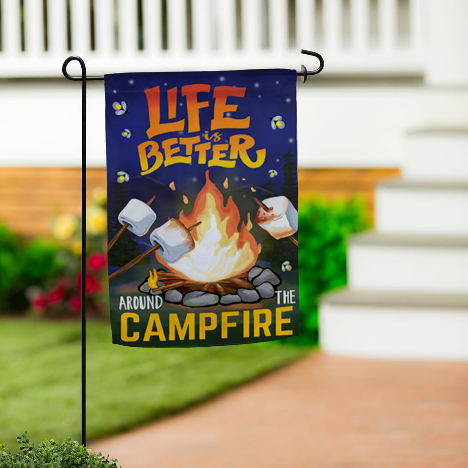Summer Campfire Garden Flag