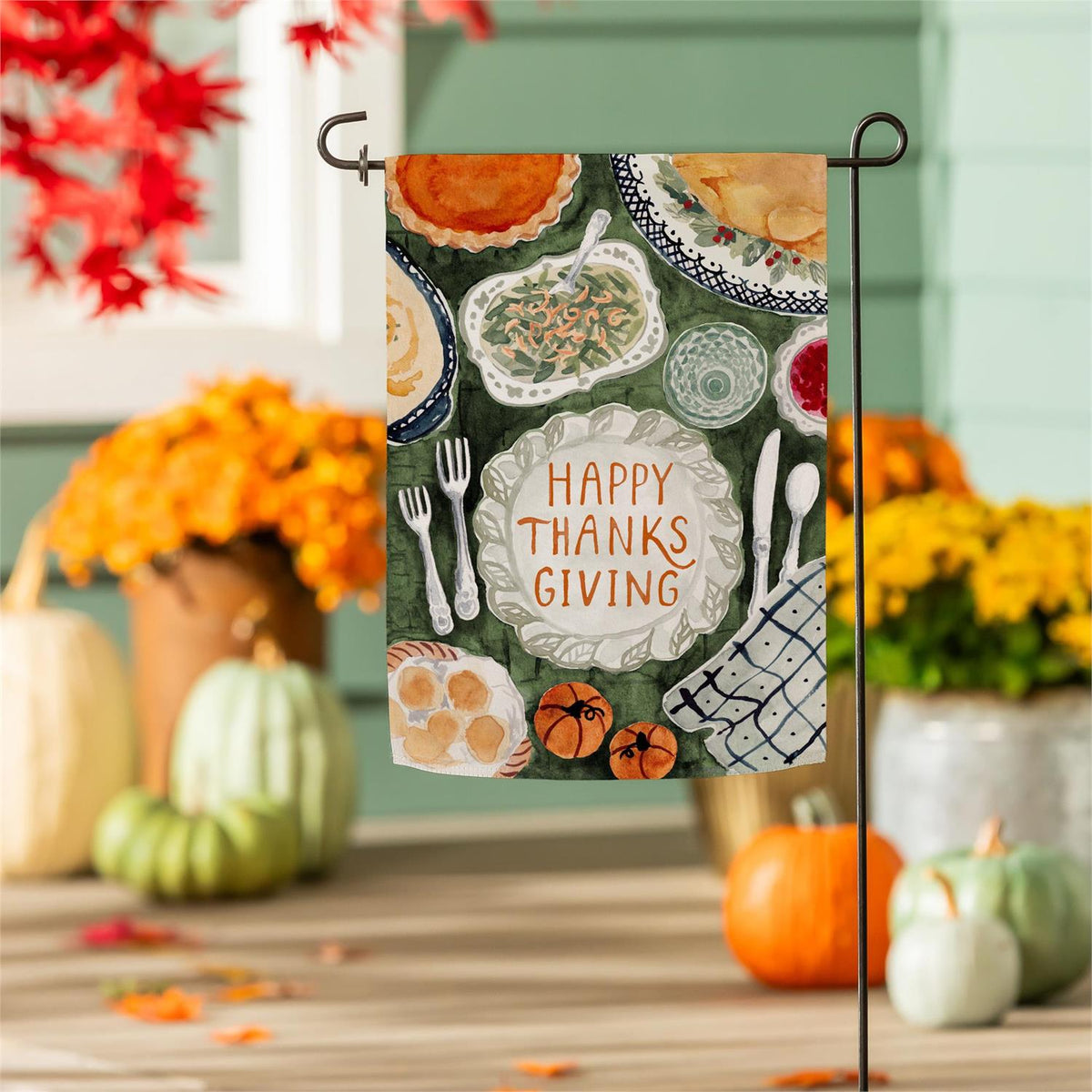 Thanksgiving Spread Garden Flag