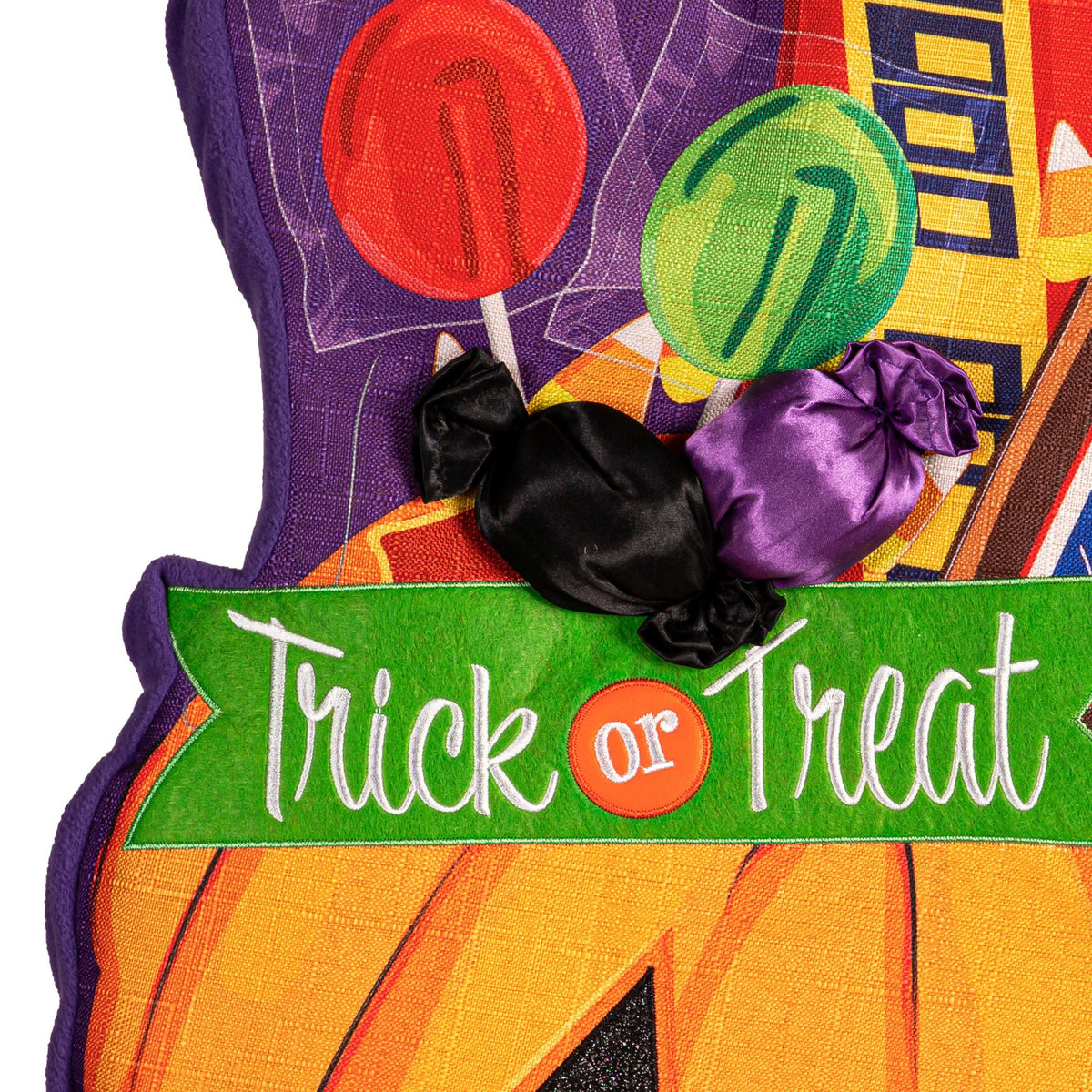Trick or Treat Halloween Pumpkin Bucket Door Décor