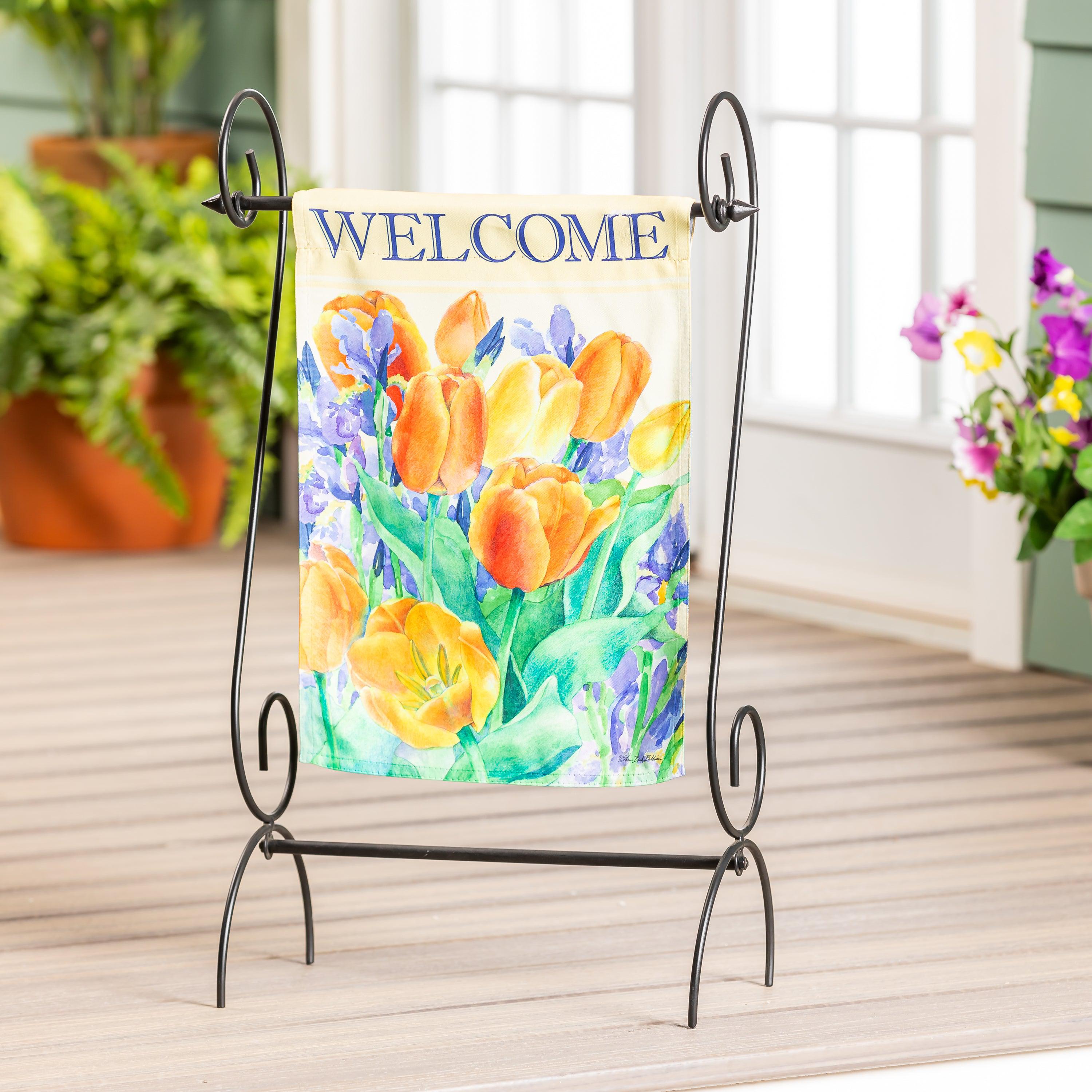 Tulip Garden Welcome Garden Flag