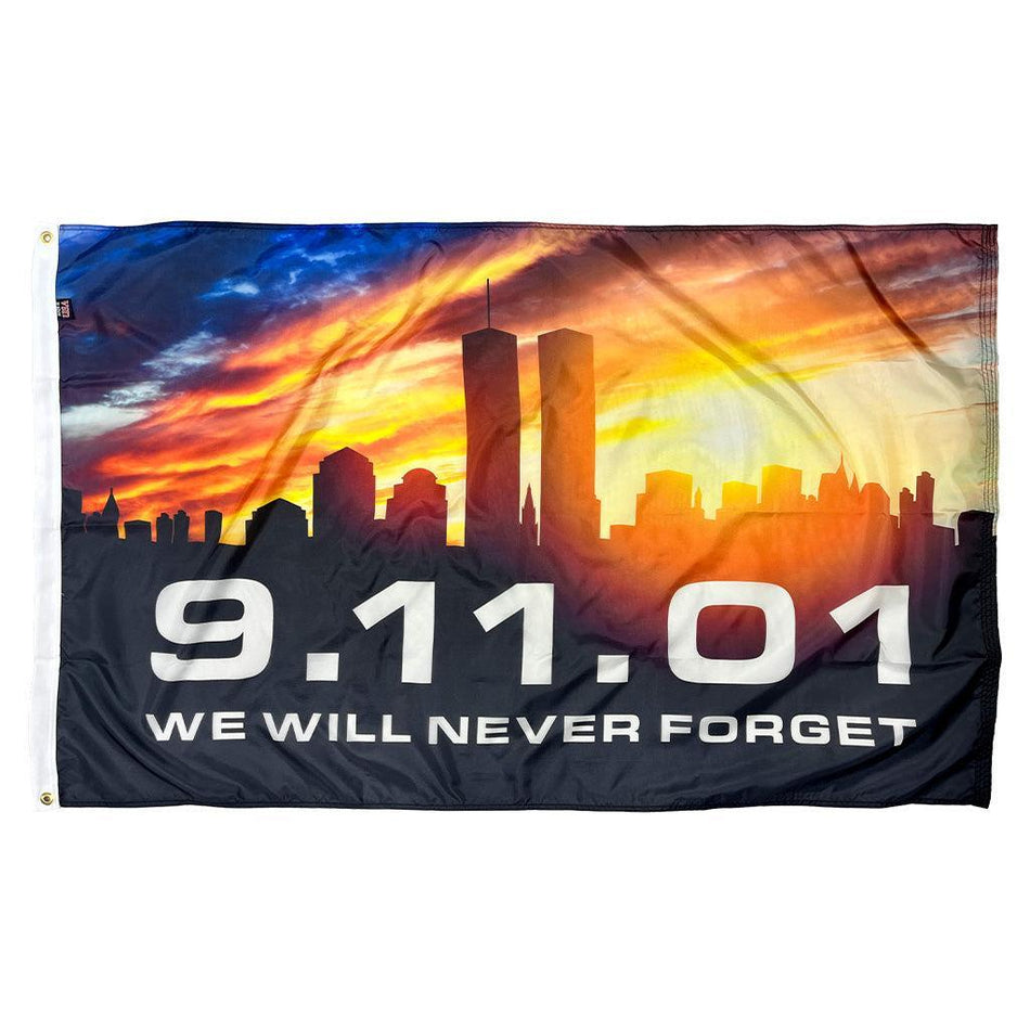 Twin Towers Sunset Flag