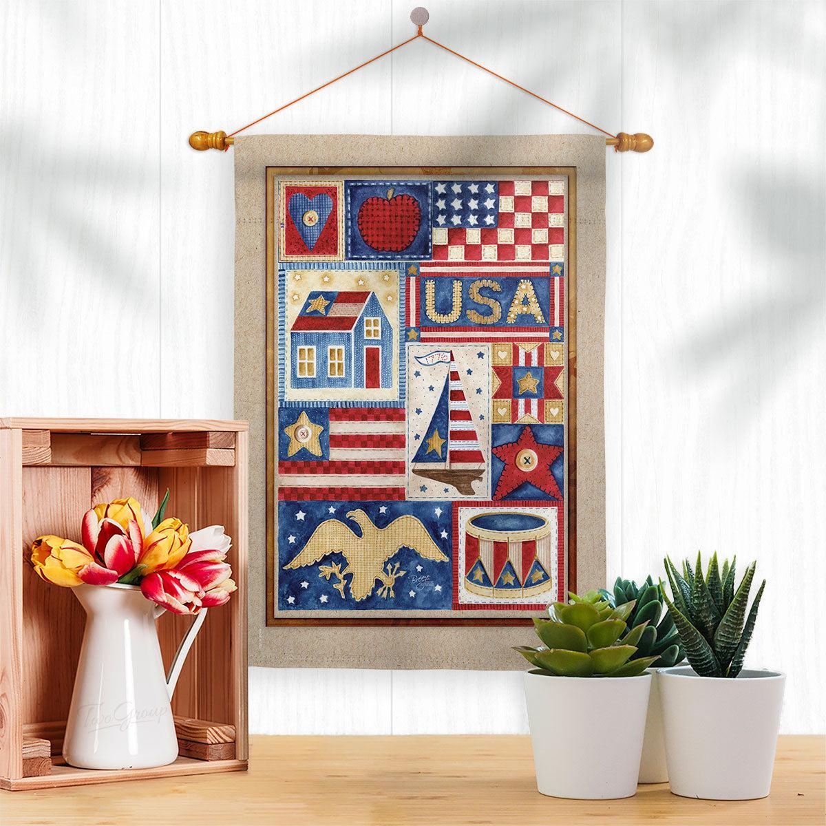 USA Collage Americana Garden Flag-Garden Flag-Fly Me Flag