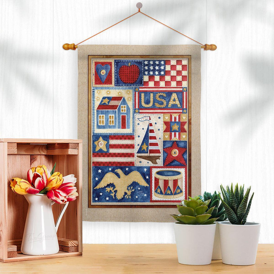 USA Collage Americana Garden Flag-Garden Flag-Fly Me Flag