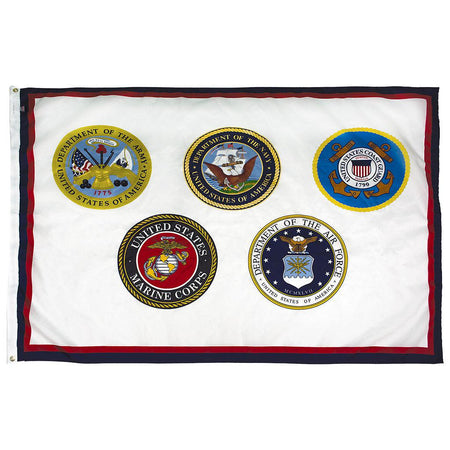 The Armed Forces flag features five branches and is available in different sizes.