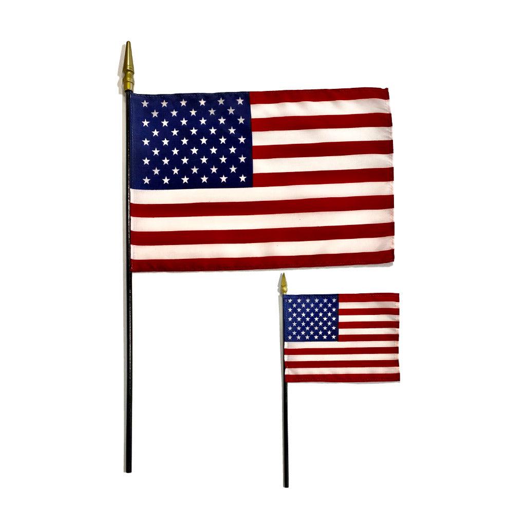 USA Stick Flags with Sewn Edges