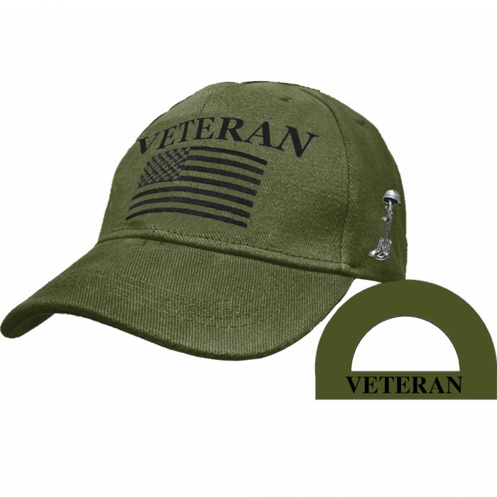 U.S. Veteran Hat - Olive-Hat-Fly Me Flag