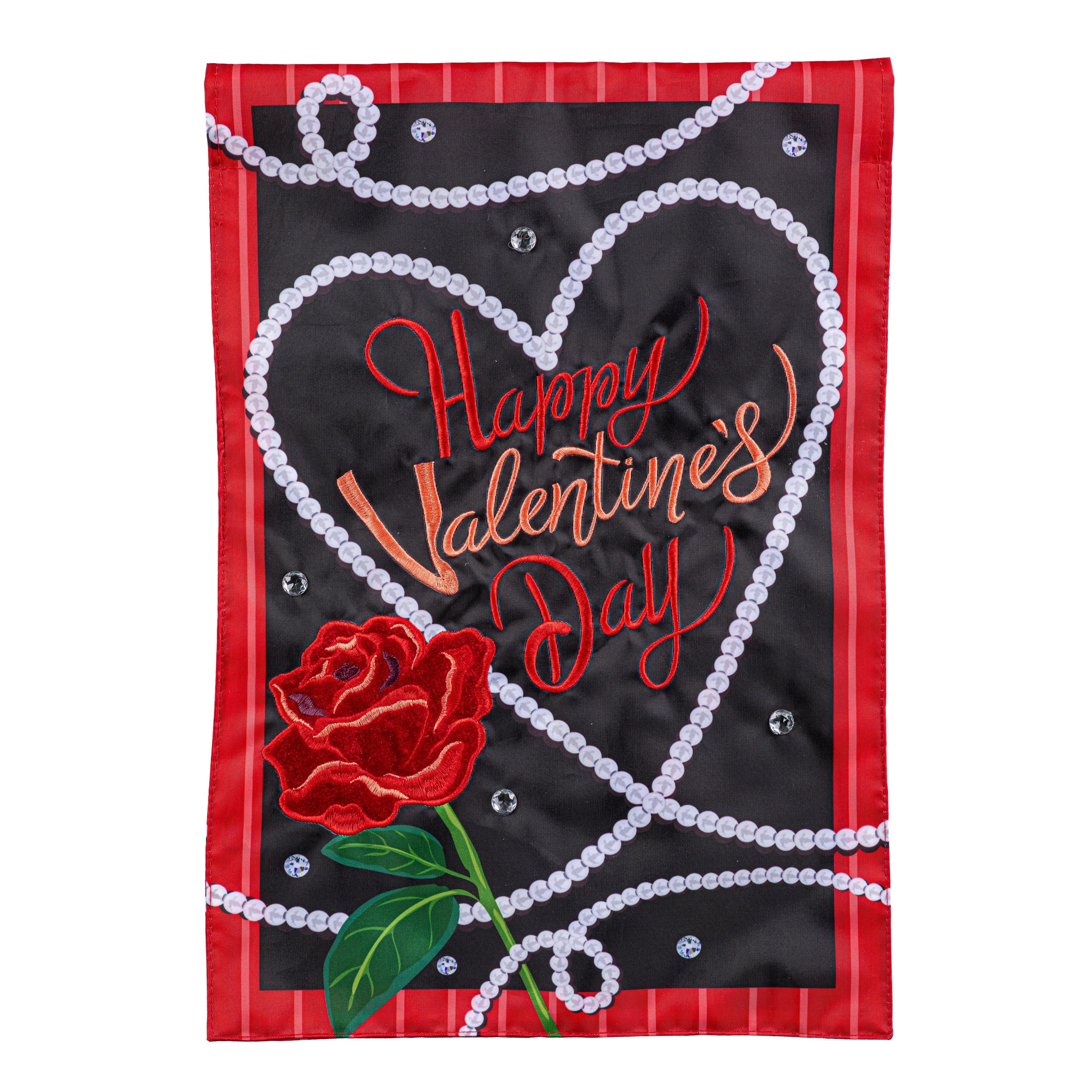 Valentine's Day Pearls Garden Flag