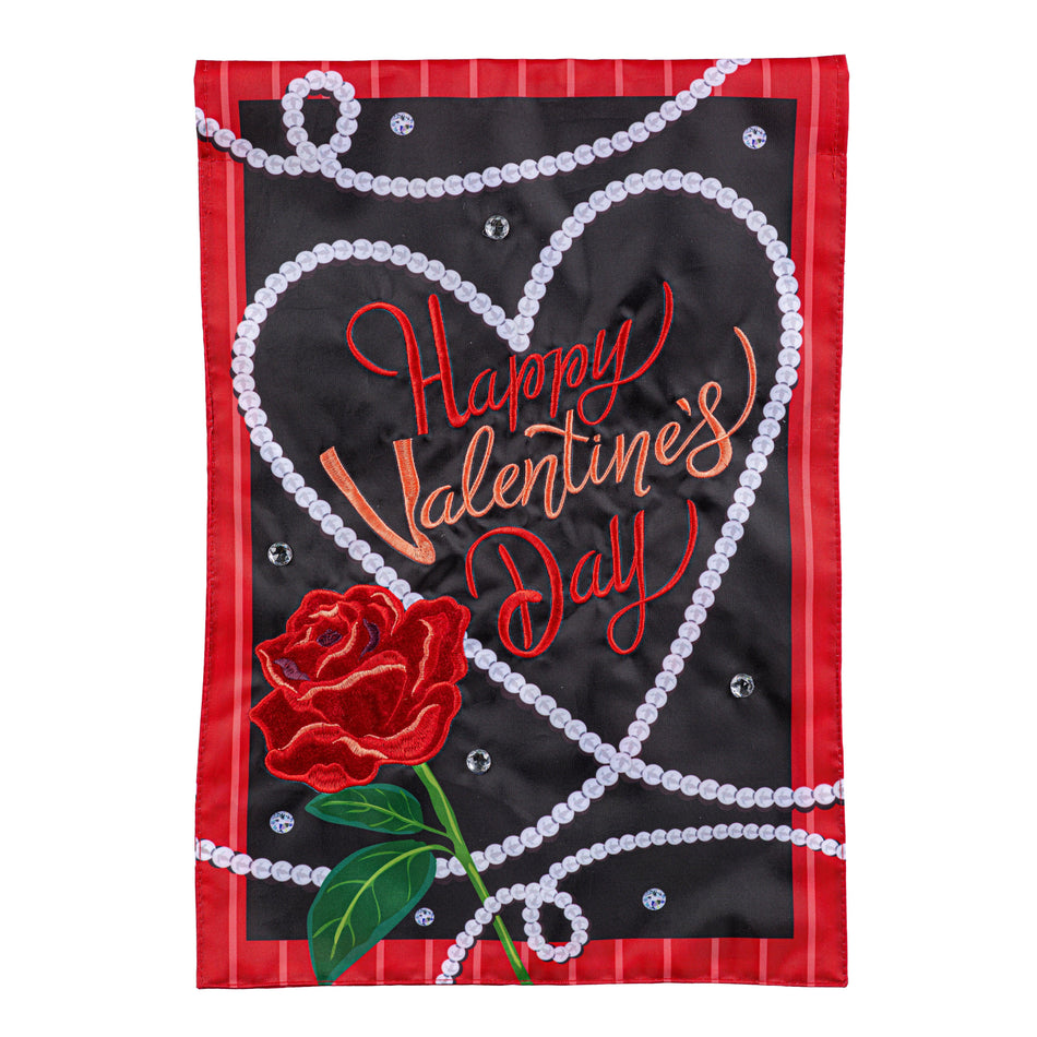 Valentine's Day Pearls Garden Flag