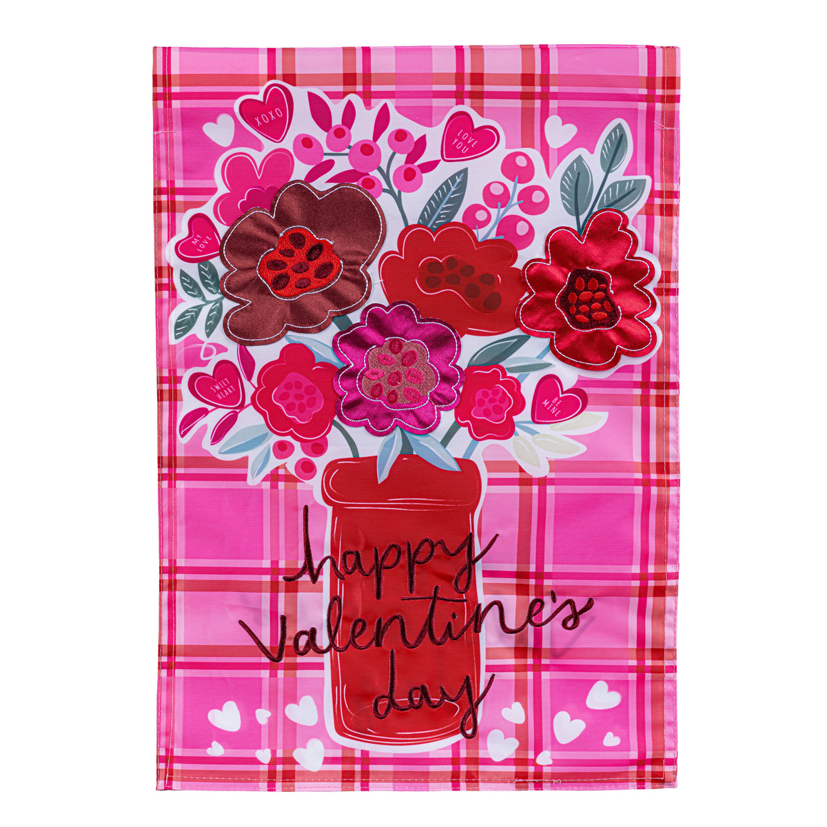 Valentine's Day Plaid Garden Flag