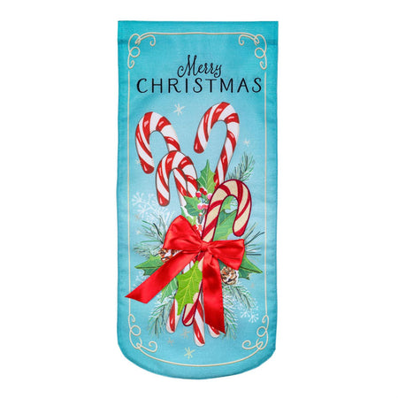 Vintage Candy Cane Merry Christmas Textile Decor Flag